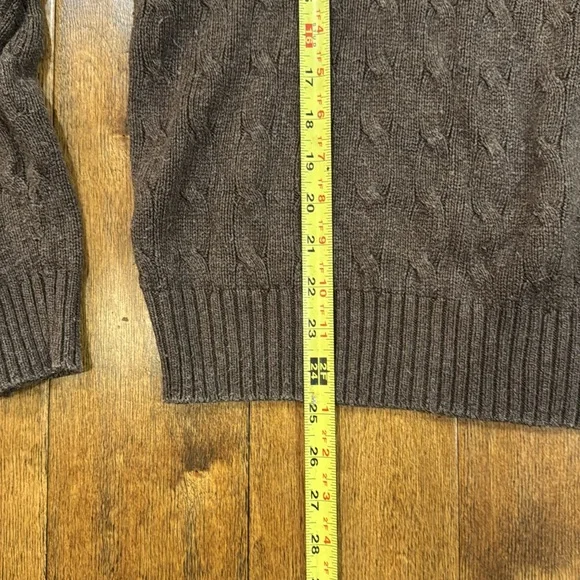 MEN’S POLO BY RALPH LAUREN 100% SILK BROWN SWEATER. CABLE KNIT - Picture 12 of 12